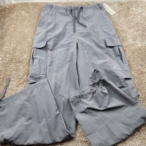 Lizard Thicket Women Elastic Waistband Ready To Go Pants Grey M NWT Cargo Jogger